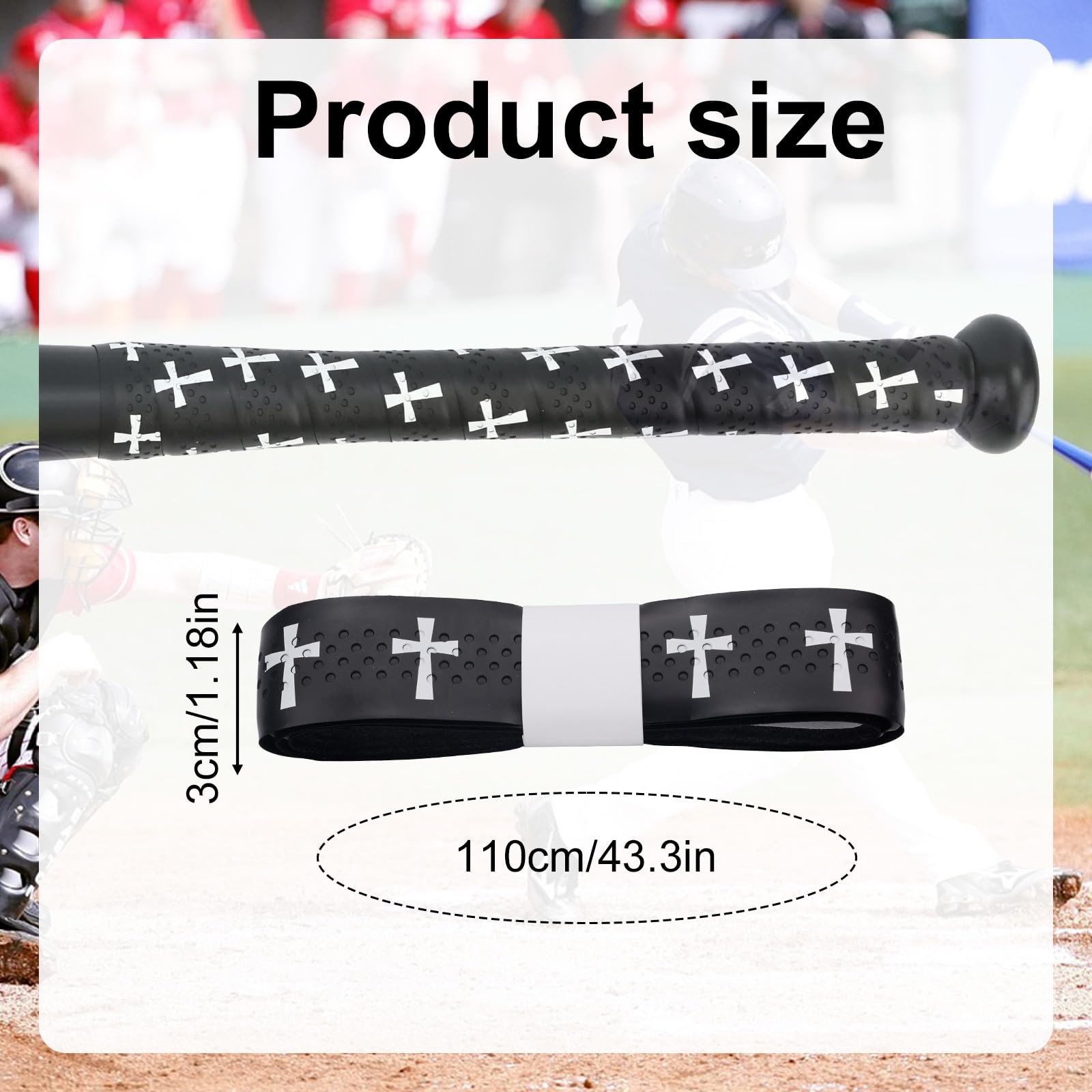 Cinta de Agarre para Bate de Béisbol, Precortadas Antideslizantes, Softbol, Accesorios Cristiano
