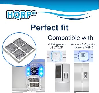 HQRP 2-Pack LT120F Air Filter compatible with LG LMXS27626S LMXS27676D LMXS27766S LMXS30746S UPFXC2466S LMXS30776S LMXS30756S LMXS30786S LMXS30796D LNXC23726S LNXC23766D Refrigerator