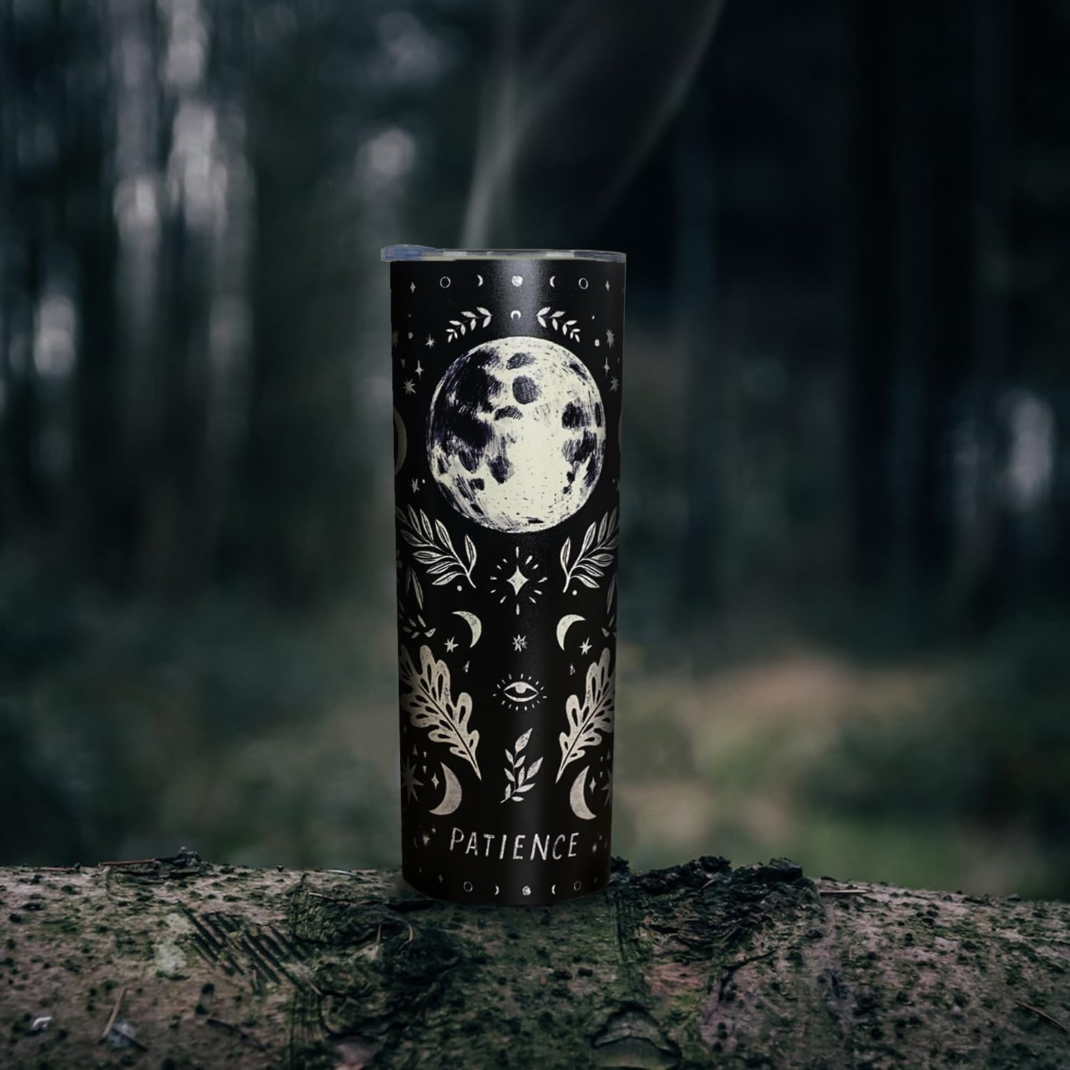 Moon Phase Gothic Gifts for Women Goth Tumbler with Lid and Straw, 20 oz Insulated Stainless Steel Travel Coffee Mug, Witchy Tumbler Cup Black Halloween Spooky Gift, Birthday Christmas Witch Stuff - Image 2