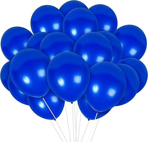 Treasures Gifted Globos azules reales brillantes de 12 pulgadas, paquete de 36 unidades, globos azul marino, globos de látex azul oscuro, globos de