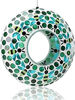 Vista 16 de Yinns Comederos de vidrio para pájaros colgantes en el exterior, comedero para pájaros con forma redonda solar para decoración de jardín de patio