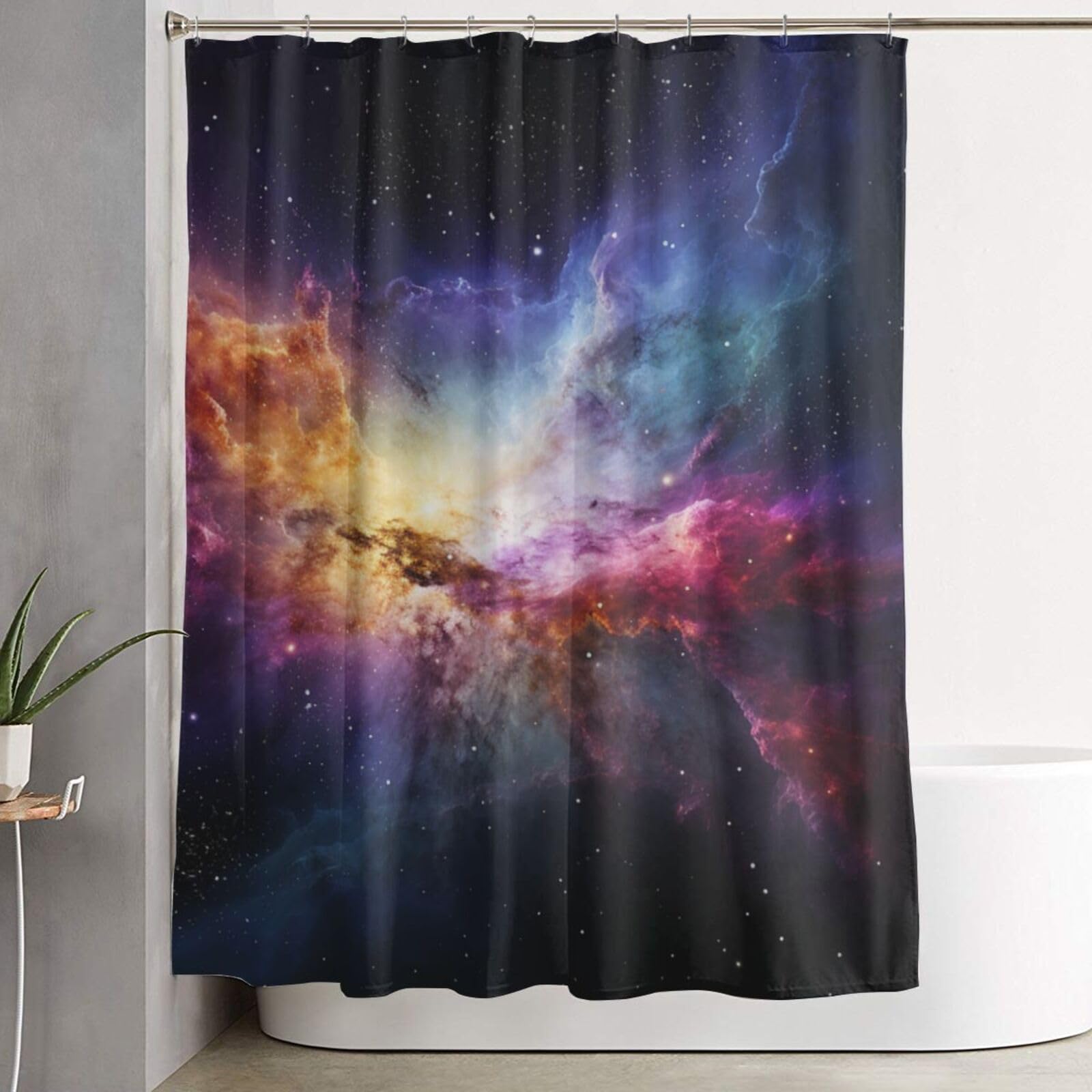 Rideau de douche épais avec 12 crochets anti-moisissure rideau de salle de bain univers