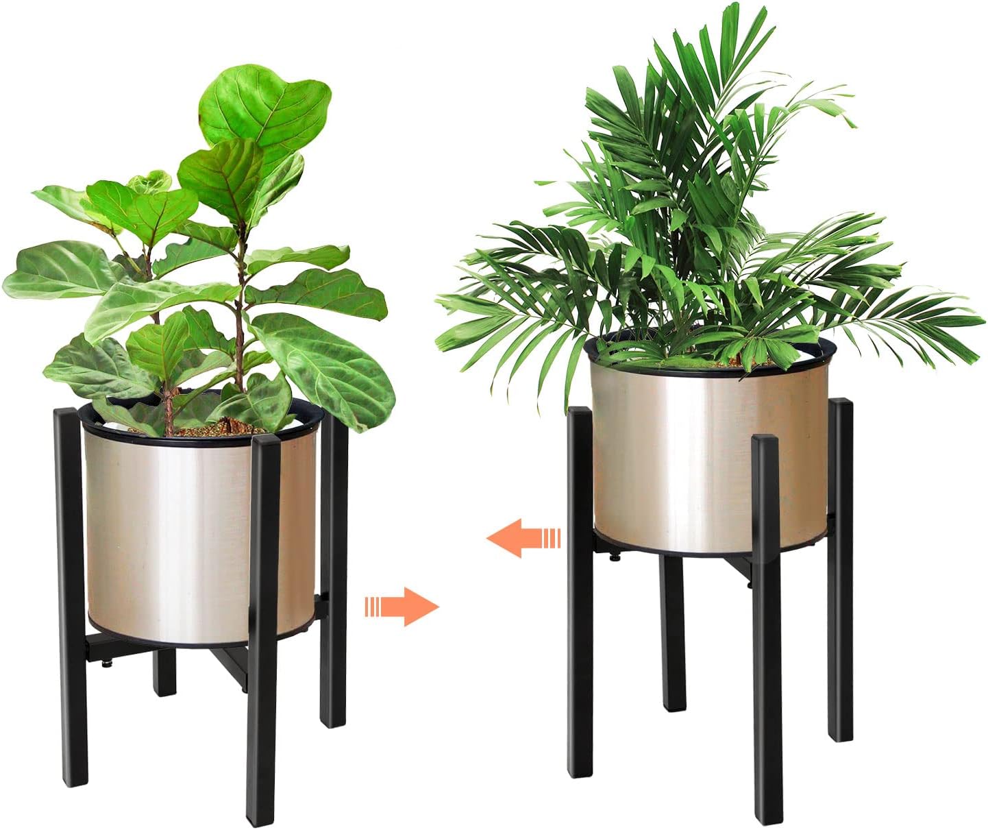 Maison & White Metal Flower Pot Stand in Grey Plant Stands Indoor