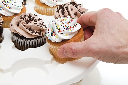 Miniatura 7 de Prepworks Progressive - Portador plegable para cupcakes y pasteles, 24 cupcakes, 2 capas, fácil de transportar magdalenas, galletas o postres a