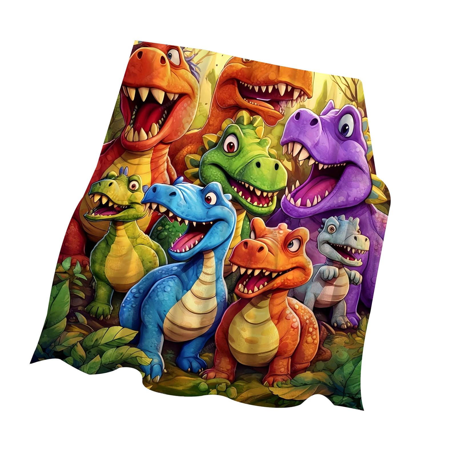 XAGMODSHN Manta de forro polar de franela cálida y decorativa, diseño de dinosaurio, para habitación de niños, sofá o camping