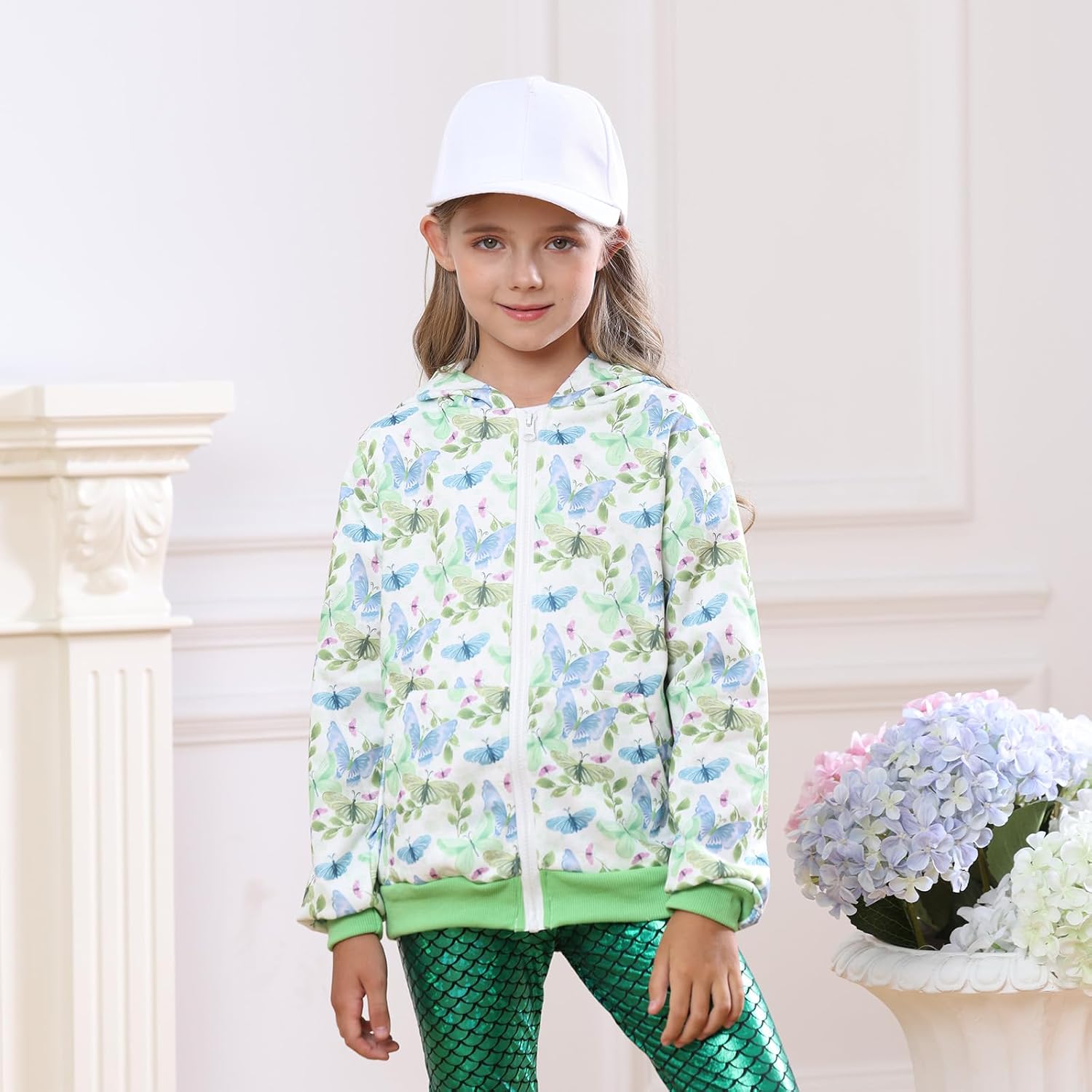 Frogwill Girls Zip Up Hoodie Sweatshirt Toddler Tween Kids Graphic Jackets Rainbow Unicorn Floral Printed - Image 5