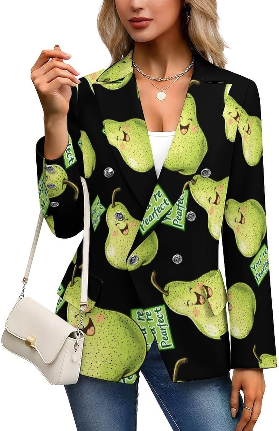 You're Pearfect Pear Women's Blazer Long Sleeve Suits Business Casual Blazers Jackets Lapel Open Front Suit