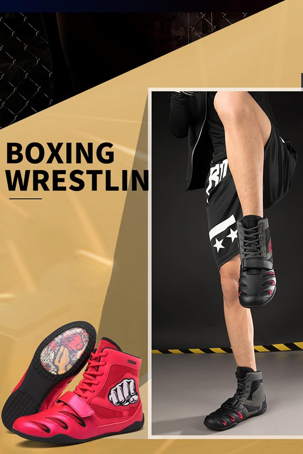 Kervaky Men's Wrestling Shoes, Wrestling Footwear for Men, Boxing Shoes, Fitness Sneakers, Indoor Sport Shoes, Fighting Boots