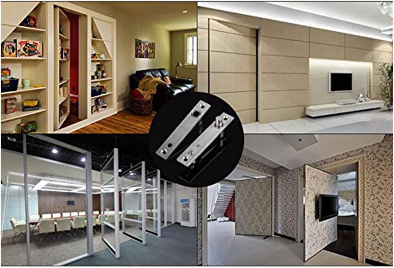 SBTRKT Stainless Steel Pivot Heavy Duty 360-degree Rotating Shaft Wooden Door Hinge Shaft Positioning Door Shaft Hidden Axis