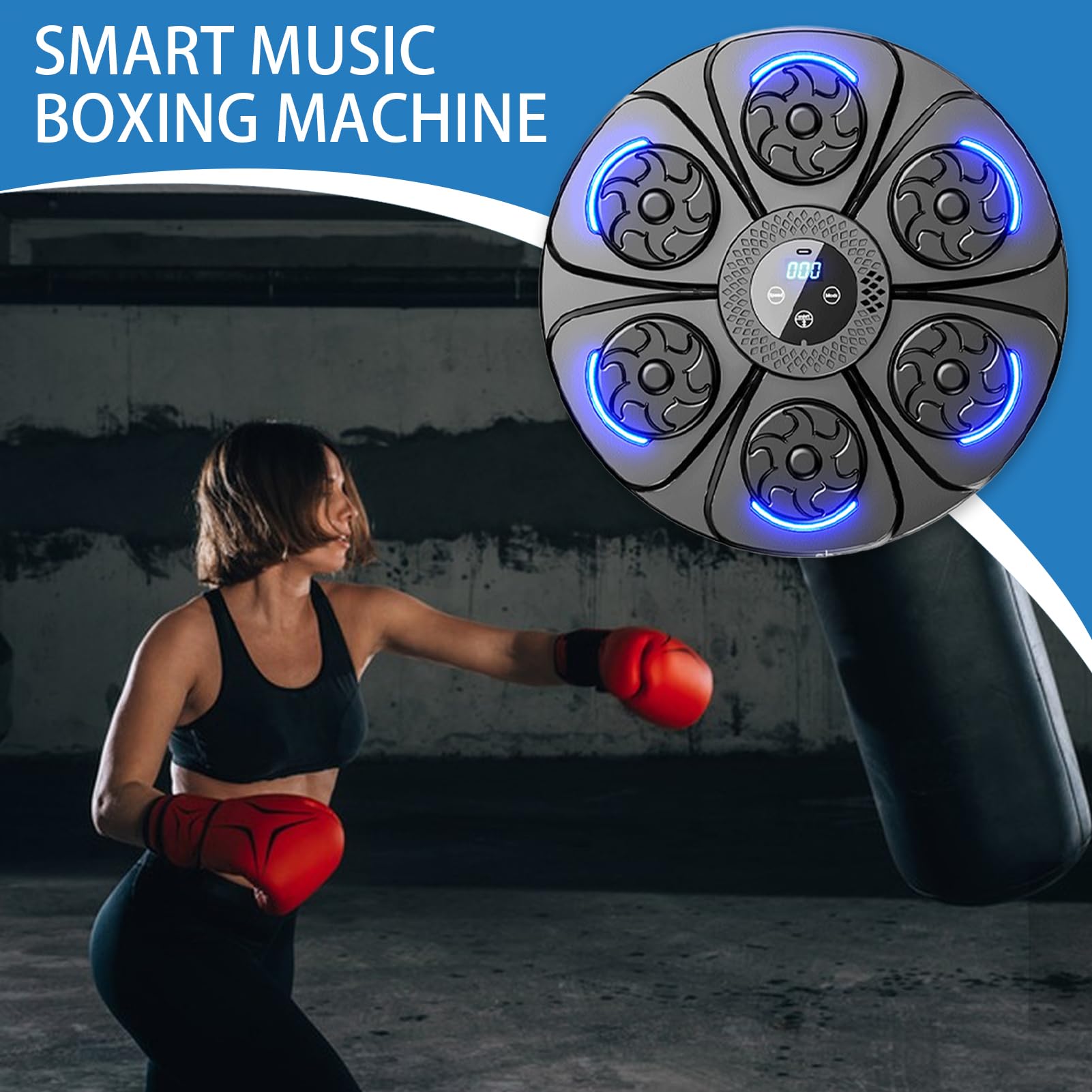 Maszyna Bokserska Inteligentny Elektroniczny Interaktywny Sprzęt Fitness | Urządzenie Do Treningu Bokserskiego Z Muzyką Do Treningu Dla Wszystkich Dla Użytku Domowego Na Święta I