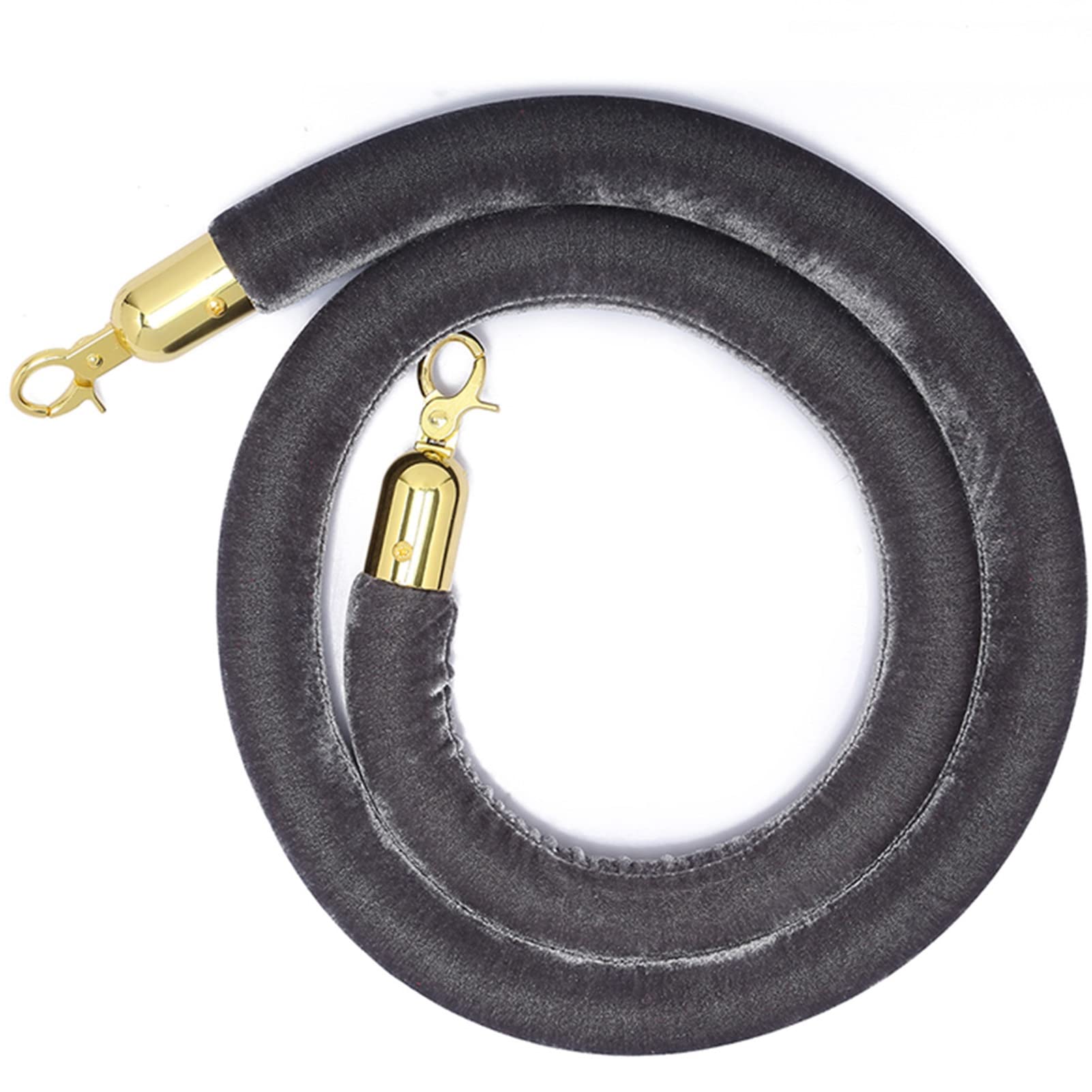 ZBBGTJK Crowd Control Velvet Rope - 1.4m (4.6ft) Gray Queue Ber for Events Theaters and Openings - Sturdy Stylish and Perfect for Line Management