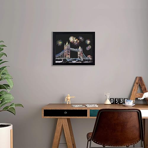 Miniatura 2 de Papel de pintura para rascar arcoíris (A4) para adultos y niños, rascador de vista nocturna, juego de arte de grabado 4 hojas de tarjetas para