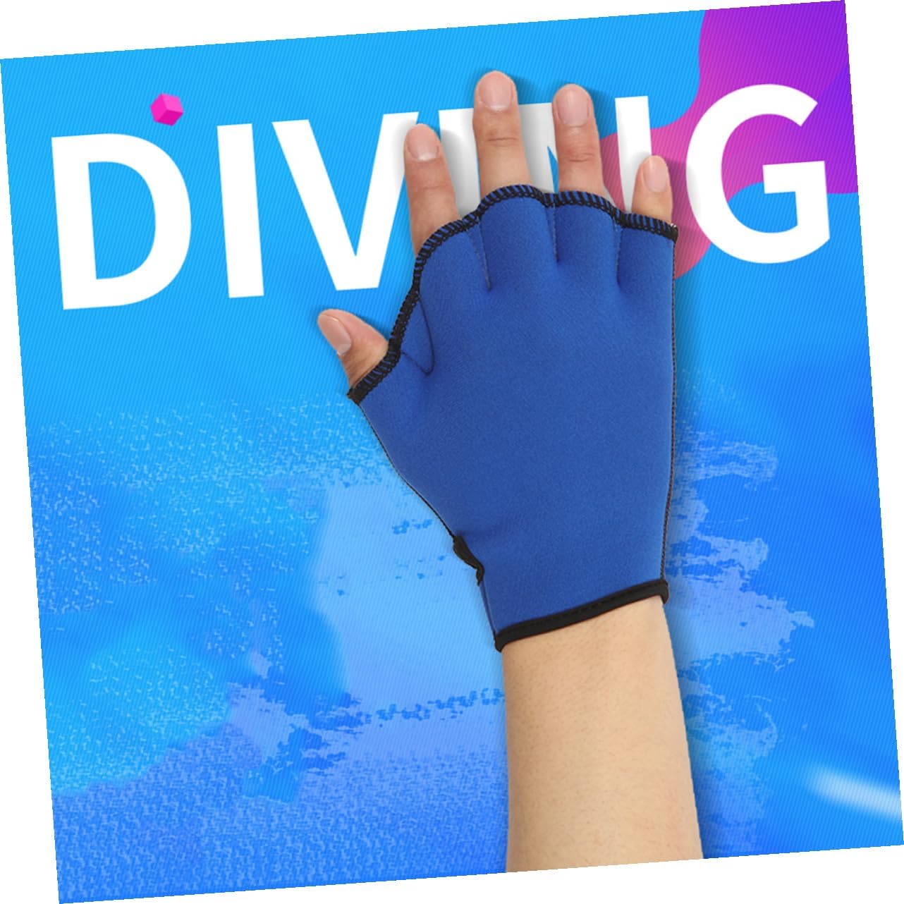 Webbed Paddle Swim Gloves for Training, Blue Size S Aquatic Fitness Gloves with Webbed Design for Lap Swimming and Diving