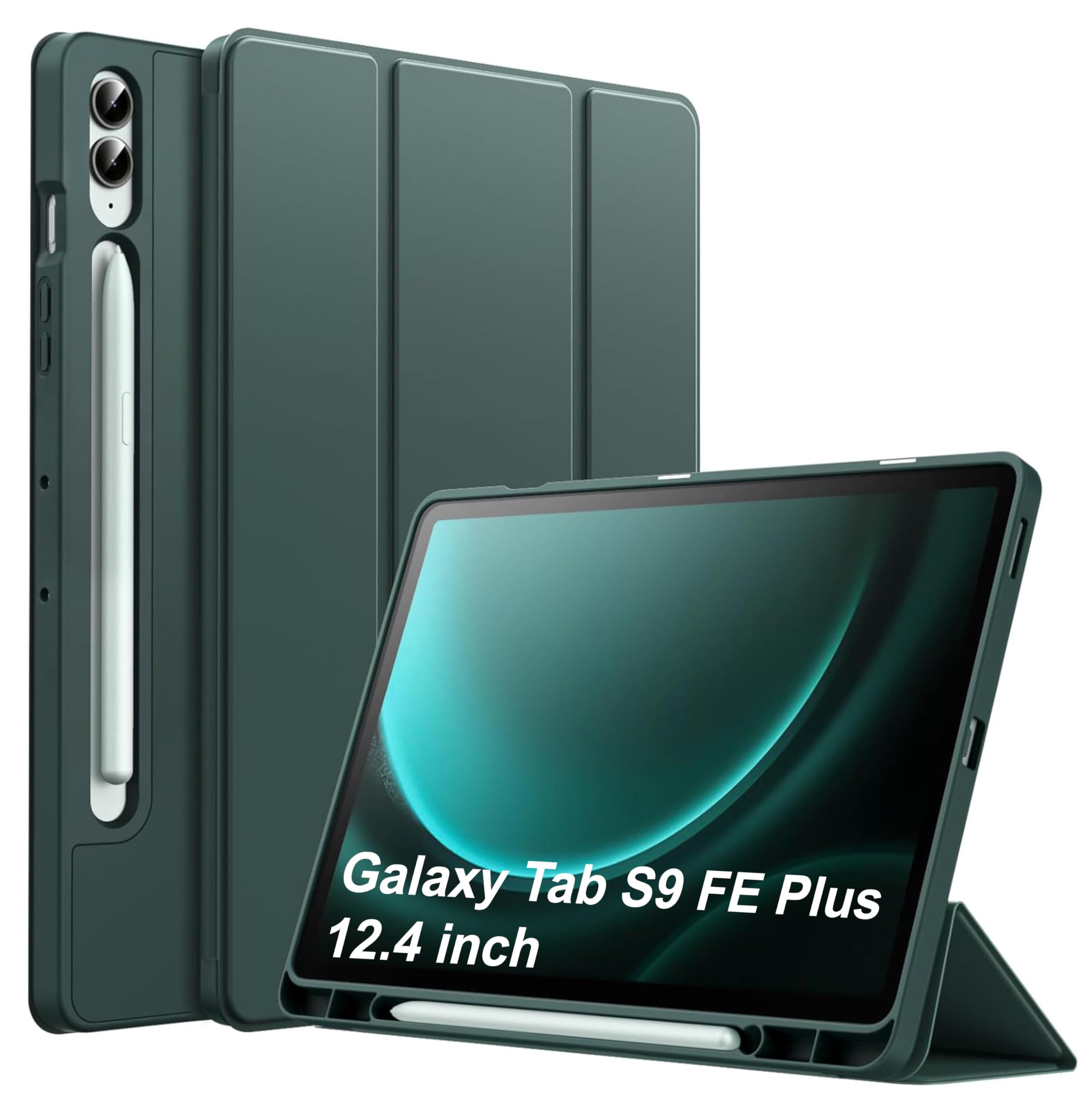 TGK Smart Flexible with Pencil Holder Trifold Back Flip Stand Case Cover for Samsung Galaxy Tab S9 FE+ 12.4 inch (Green) (B0DC5BW9DG) Amazon Price History, Amazon Price Tracker