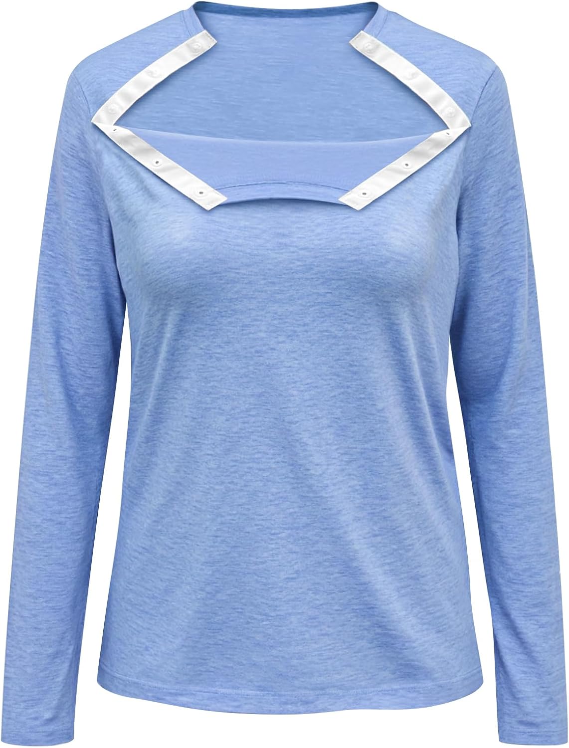 Women's Chemo Shirts for Port Access Chemotherapy Long Sleeves Post Shoulder Surgery Shirts Snap Off The Shoulder Shirt