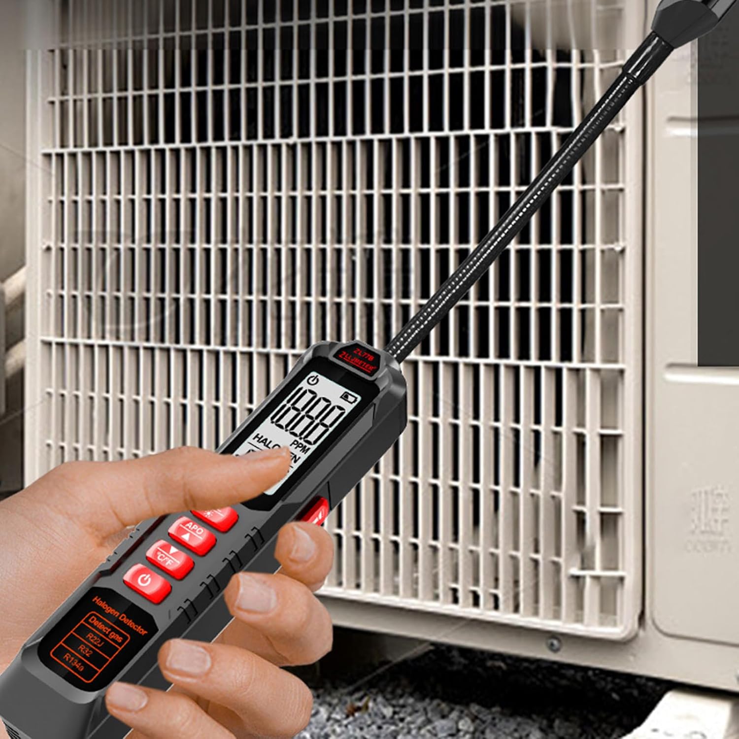 HVAC Leak Detector Tester AC Sniffer CFCs HCFCs with Light & Alarm Semiconductor Sensors