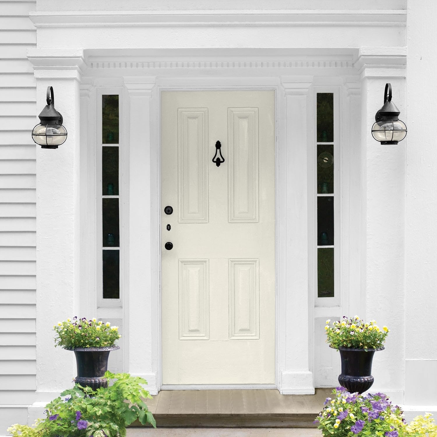 Glidden Total Exterior Paint & Primer All-in-One, Enduring Ice/Off-White, Semi-Gloss, 1 Gallon