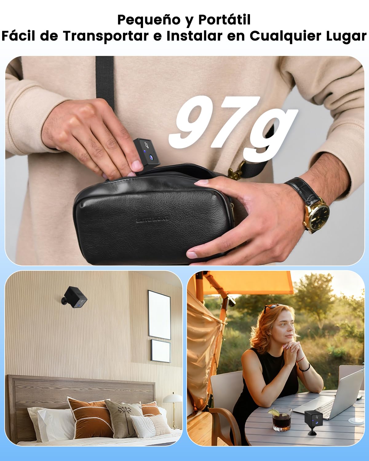 UCOCARE Camara Vigilancia SIM, 4MP 4G LTE Videovigilancia sin Internet con Tarjeta SIM, Mini Camara Coche sin WiFi, Bateria 5200mAh, Detección Movimiento Radar, Visión 160°, Vision Nocturna