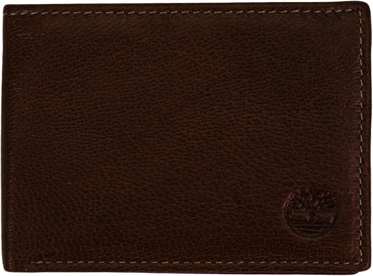 Men's Genuine Leather Passcase Security RFID Wallet