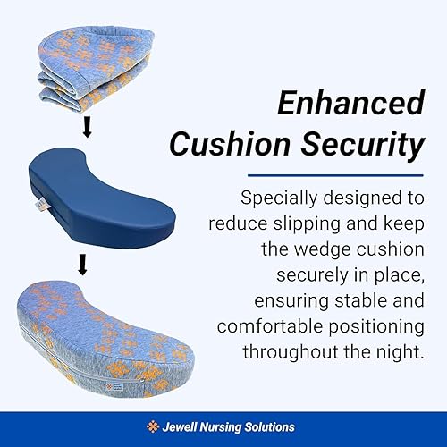 Miniatura 3 de Bedsore Rescue Funda ajustable para cojín de cuña de posicionamiento  Paquete de 2 para cuñas de tamaño pequeño  Poliéster acolchado antideslizante
