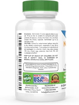 DrFormulas Nexabiotic Probiotics for Cats Powder | Treats Diarrhea for Pets with Saccharomyces Boulardii Lactobacillus Acidophilus, Best Probiotics Supplement for Digestive Health 30 Capsule