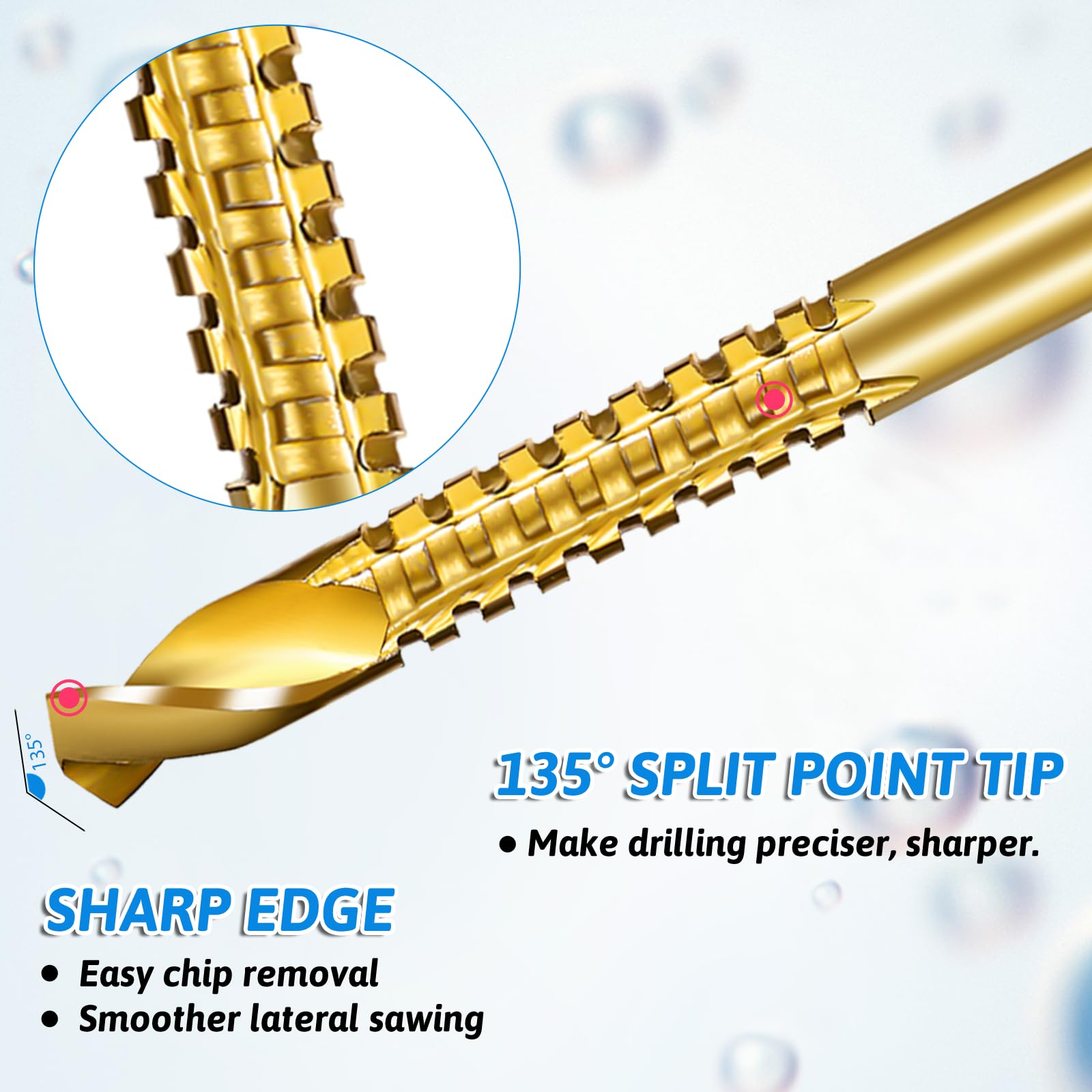 Titanium Coated Drill Bits - 6 Pack HSS Twist -4 Titanium Coated Drill Bits - 6 Pack HSS Twist -4