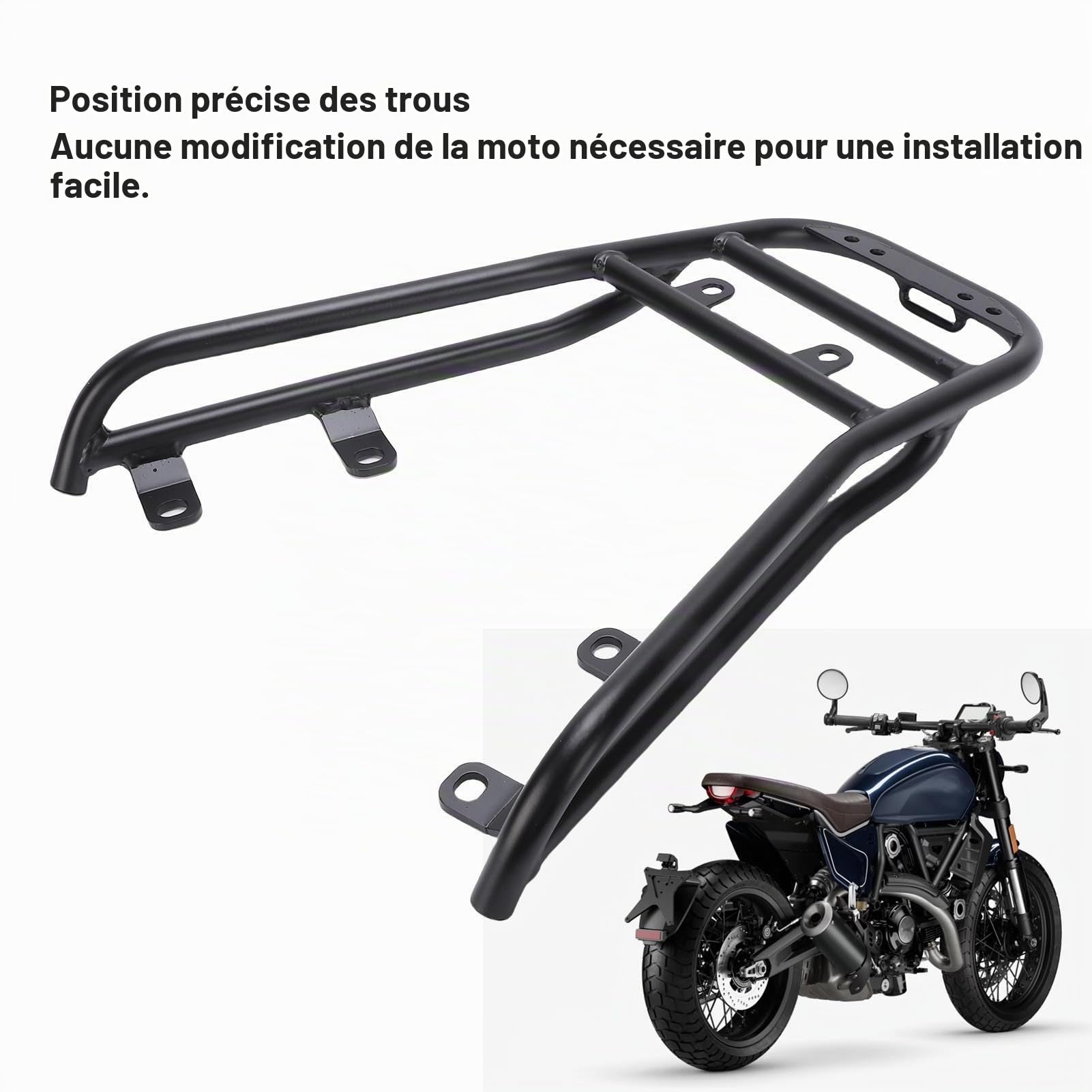 Ausla Support de Bagages Arrière Porte-cargo pour Scrambler 800 2023-2025, Support Haute Résistance avec capacité de 10 Kg, Tubes sans soudure.