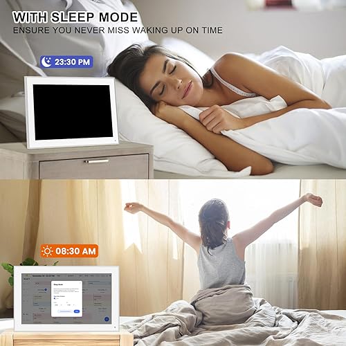 Miniatura 7 de FRAMEO Marco de fotos digital, marco de fotos digital WiFi de 10.1 pulgadas con pantalla táctil IPS HD de 1280 x 800, almacenamiento de 32 GB de