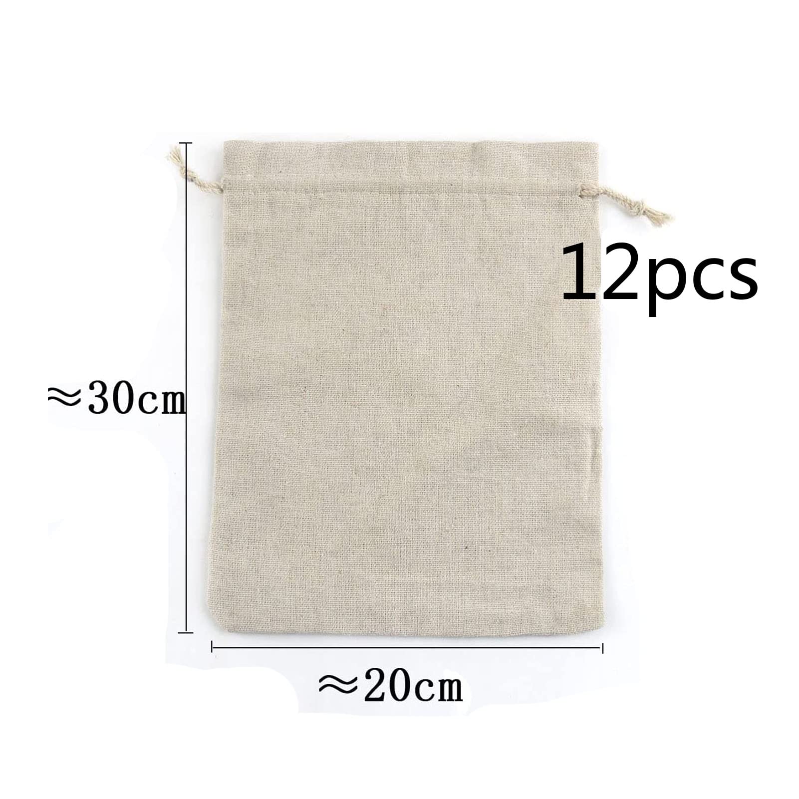 12 Sacs En Coton Avec Cordon Wonvify - 10x14 Cm - Idéaux Cadeaux, Mariage, Anniversaire