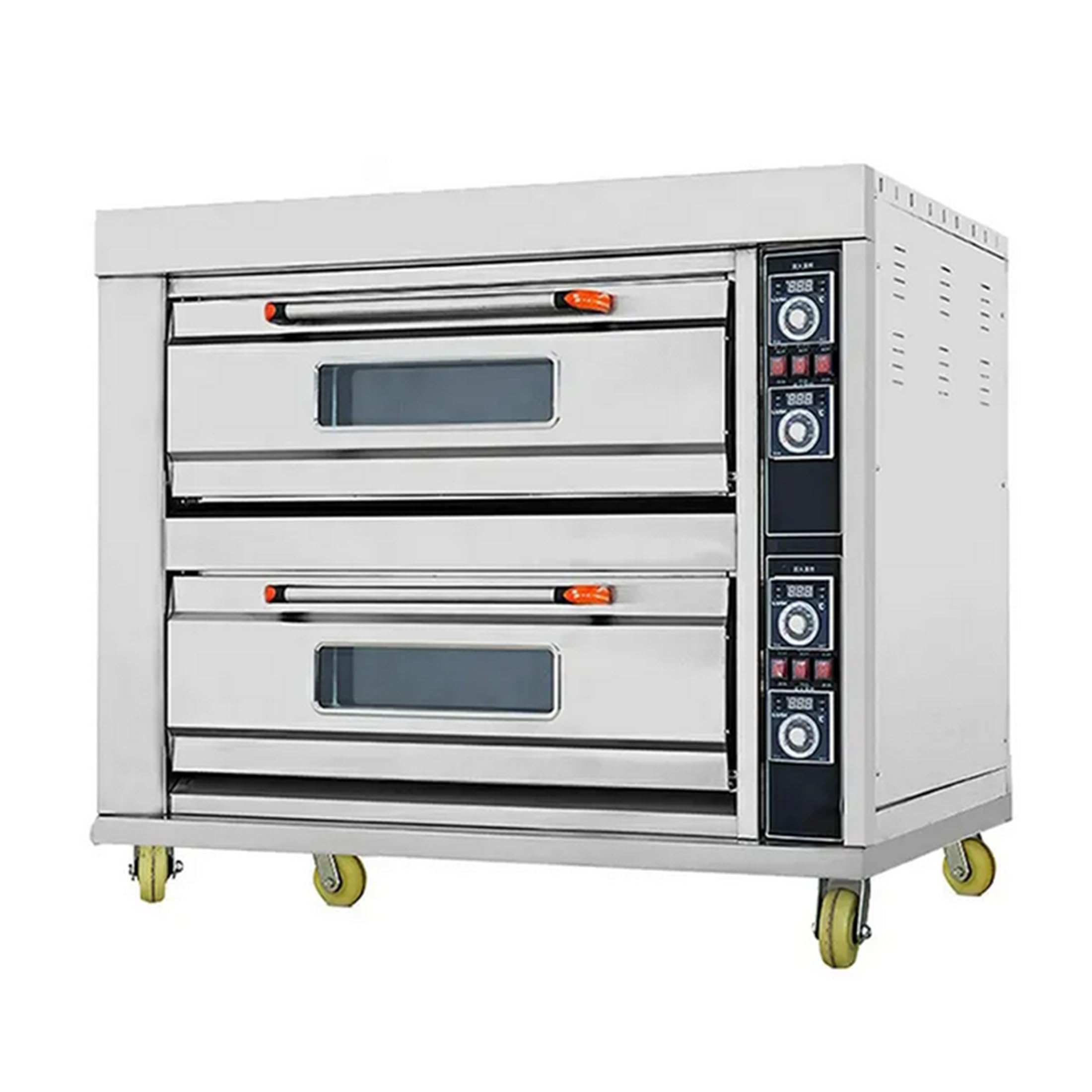 INTSUPERMAI Commercial Pizza Oven Electric Oven Double Deck Convection Oven 13.2KW 220V Commercial Cooker Double Floor Electric Baking Oven 20?-400? Heating Range 3 Phase