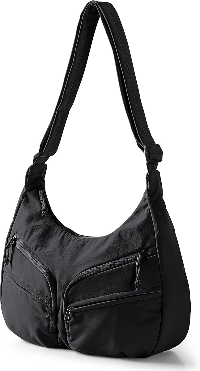 Smasrob Crescent Crossbody Bag with RFID Blocking Pocket and Bottle Holder | Slouchy Crossbody Bag with Multiple Pockets