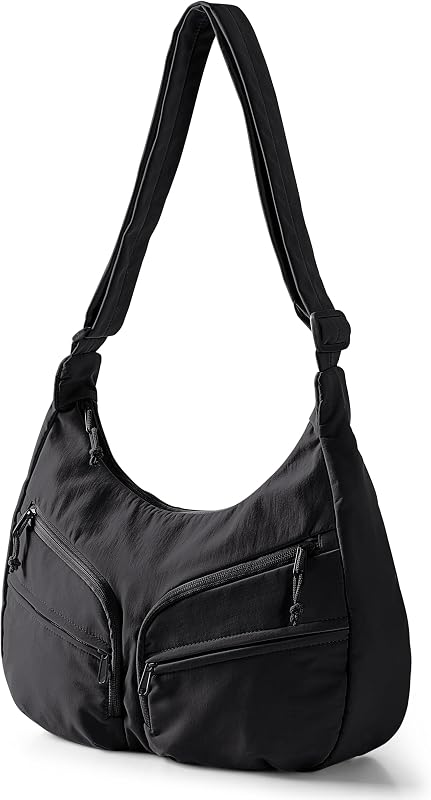 Smasrob Crescent Crossbody Bag with RFID Blocking Pocket and Bottle Holder | Slouchy Crossbody Bag with Multiple Pockets