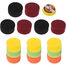 16pcs Car Polishing Pad Kit with 2-inch Flocking Sponge Buffing Pads and 50m 6-air Pneumatic Polisher Attachment for Automotive Paint Detailing and Waxing