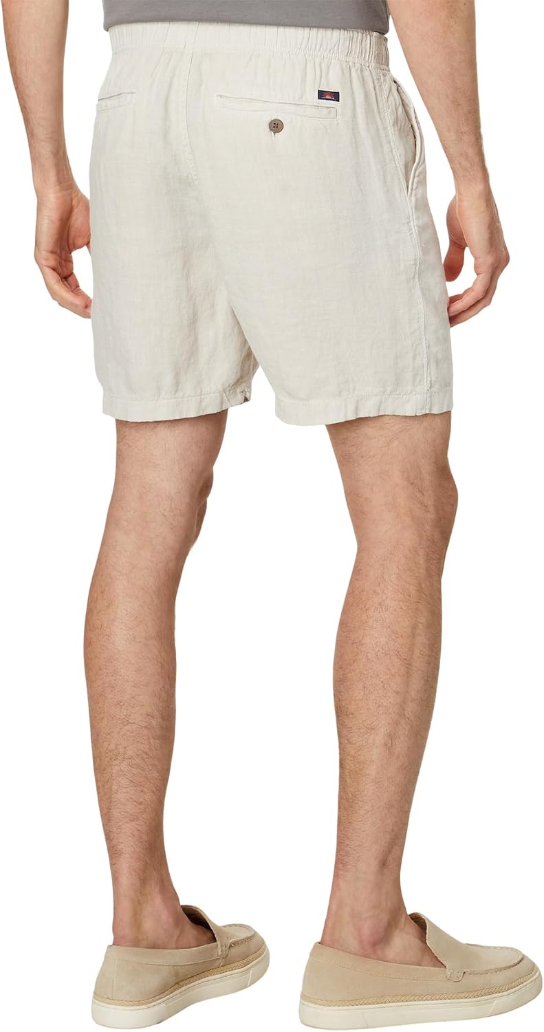 Faherty Men's Essential Linen Drawstring Shorts 6"