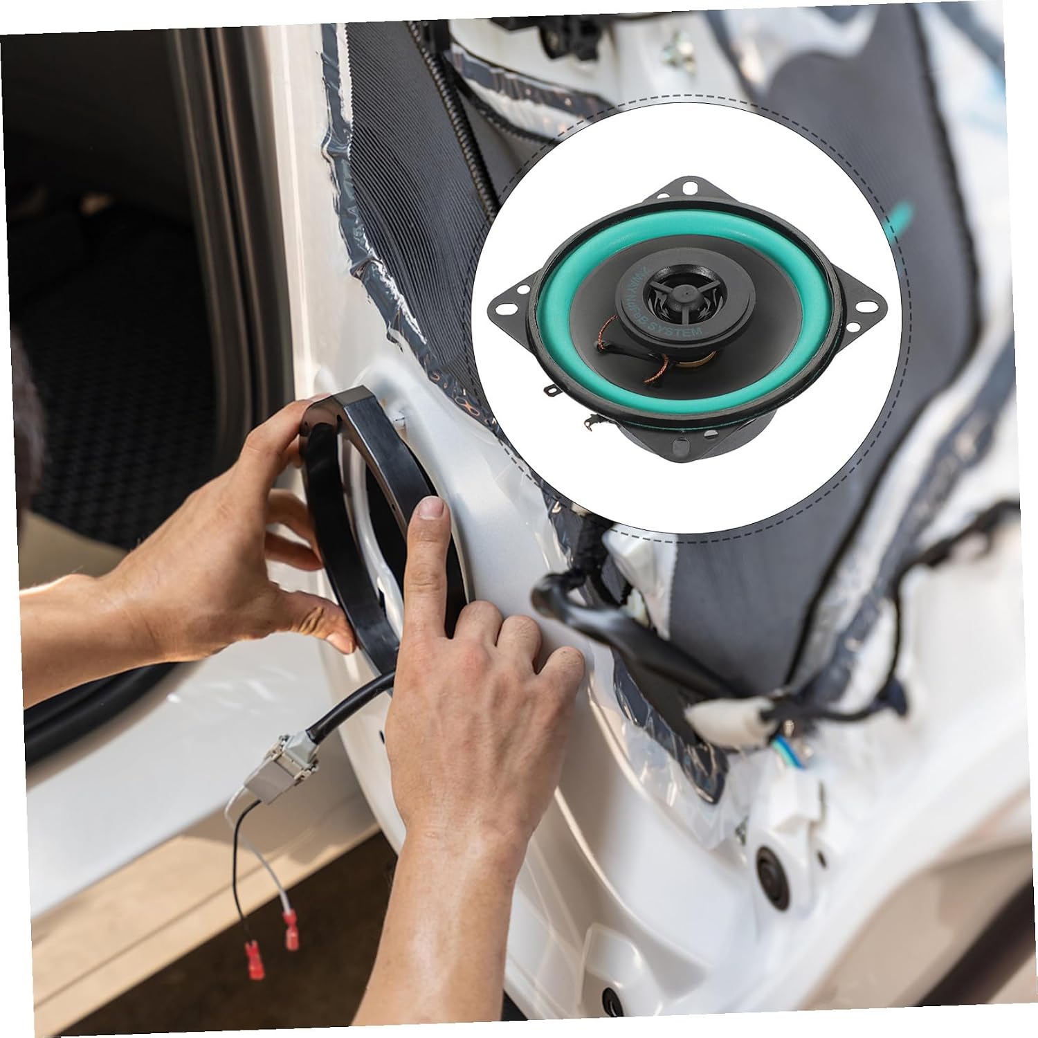 ULTECHNOVO 4-Inch Car Door Speaker 4 Ohm Midrange Automotive Loudspeaker for Audio Super Thin Design for Easy Installation