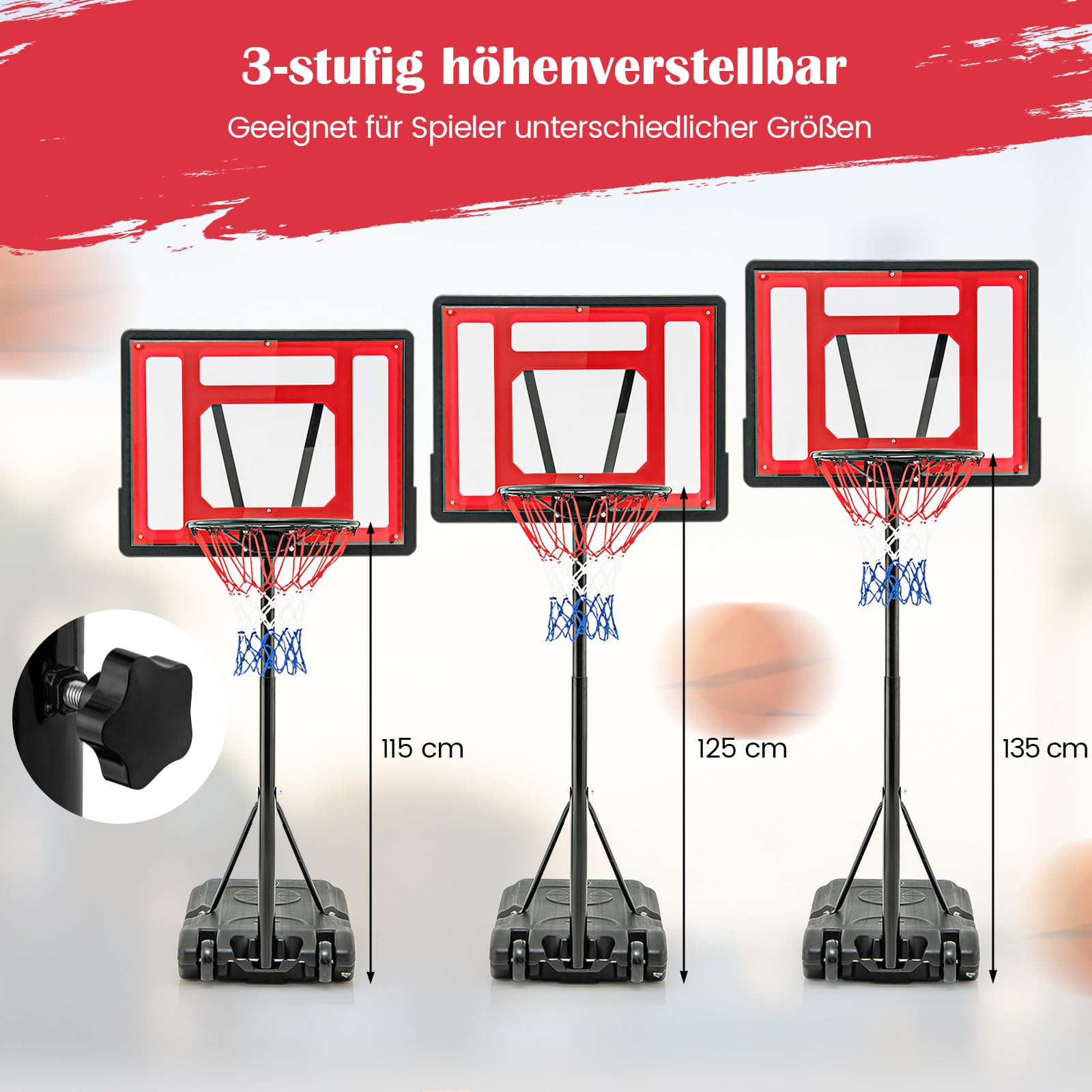 COSTWAY Basketballständer Basketballkorb Mit Ständer