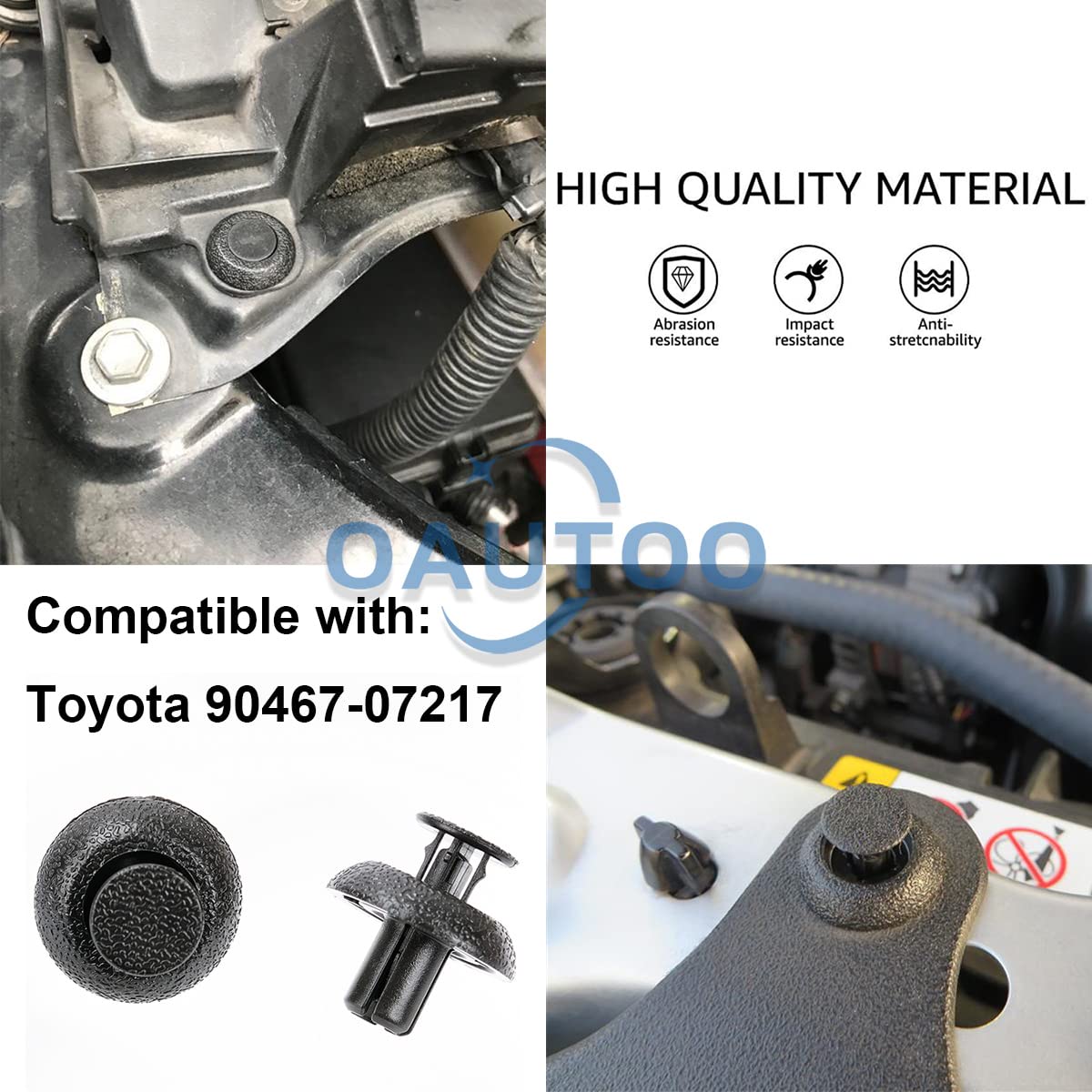 10 Piece Clip Set Genuine Toyota Grille Retainer Clips - 10-Piece Set For 4Runner & Tacoma (90467-12040) OEM 90467-12040 Clips - Foto 12