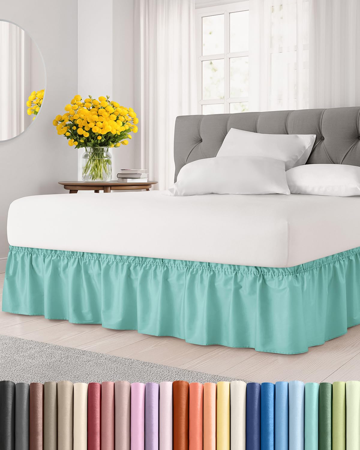 CGK Wrap Around Bed Skirt - College Dorm Room - 16" Inch, Twin/Twin XL