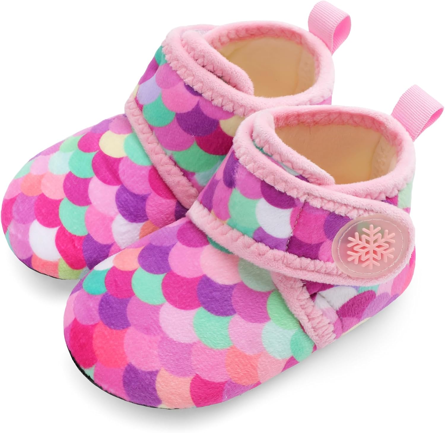 Scurtain Unisex Kids Toddler Slippers Socks Artificial Woolen Slippers with Non-slip Rubber Sole
