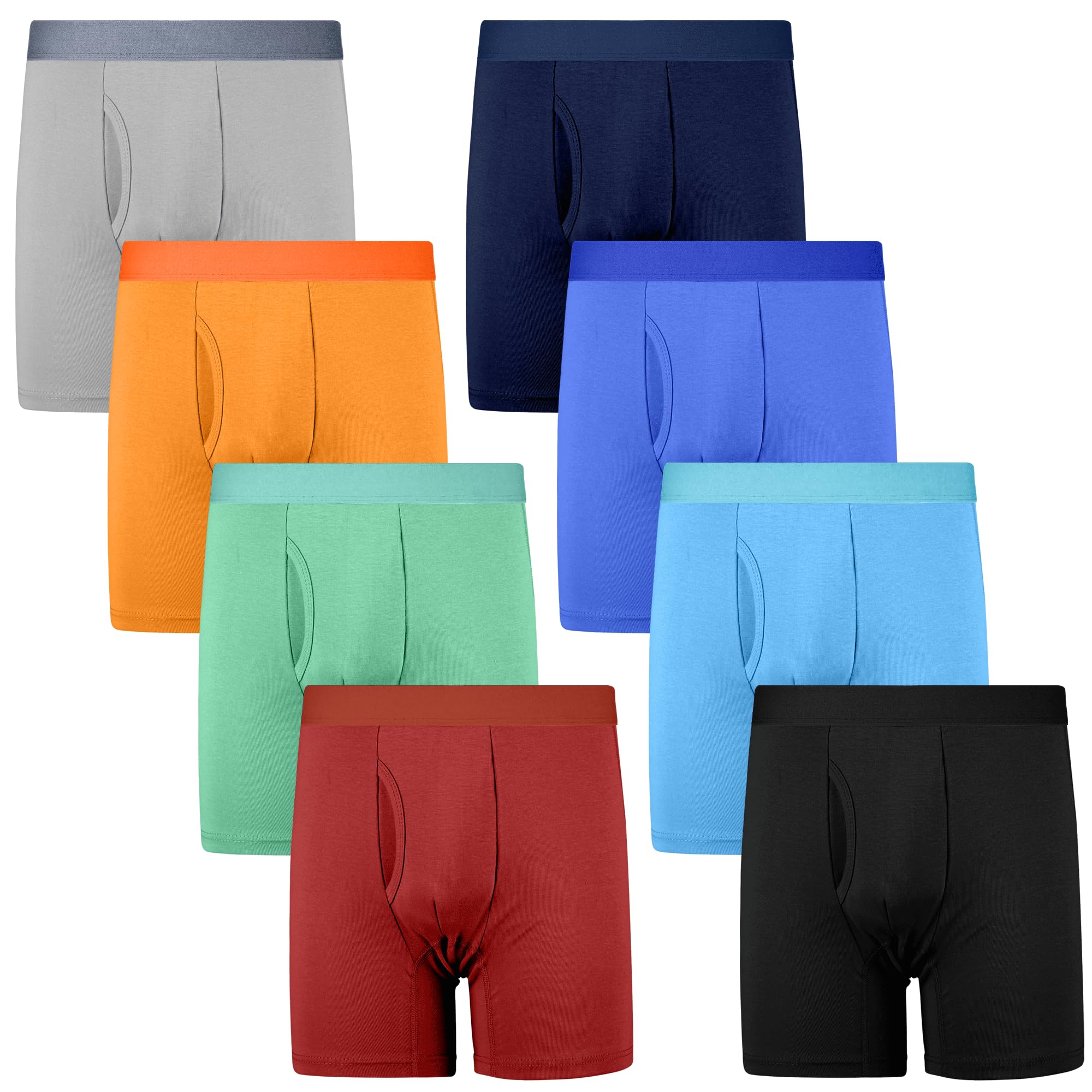Boys Cotton Boxer Briefs 6-Pack 8-Pack Soft Breathable Tagless Underwear for All-Day Comfort and Active Wear