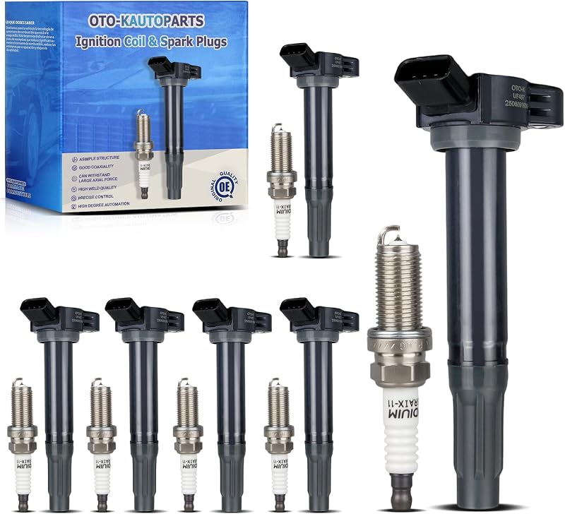 Kit de Bobinas de Ignição UF487 e Velas de Irídio 6619 OTO-KAUTOPARTS para Toyota, Lexus e Scion – 6 unidades