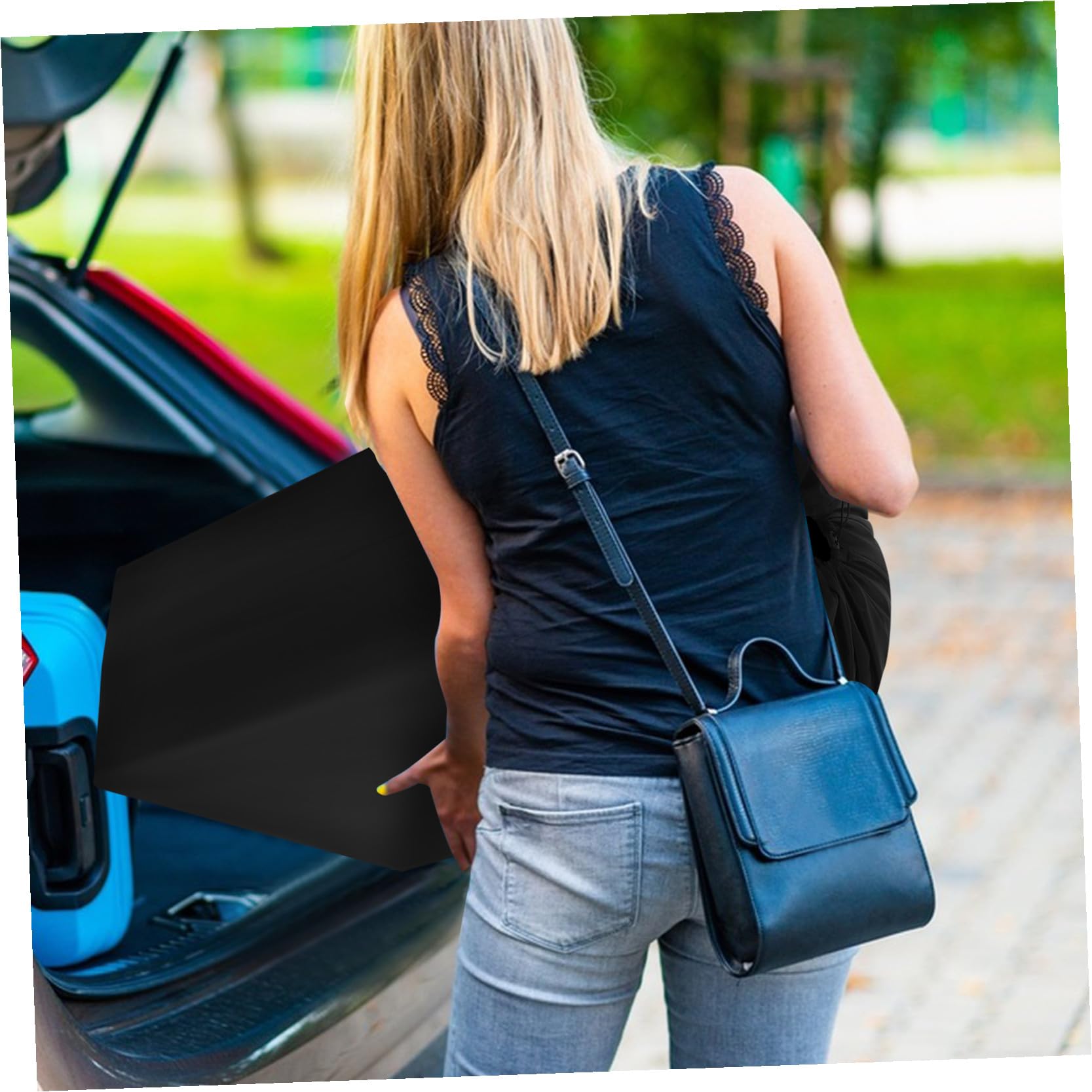 FRCOLOR Borsa da Trasporto per Carrozzina in Nylon Nero con Chiusura a Coulisse Bloccabile e Spallacci Imbottiti, per Aereo e Trasporto Comodo