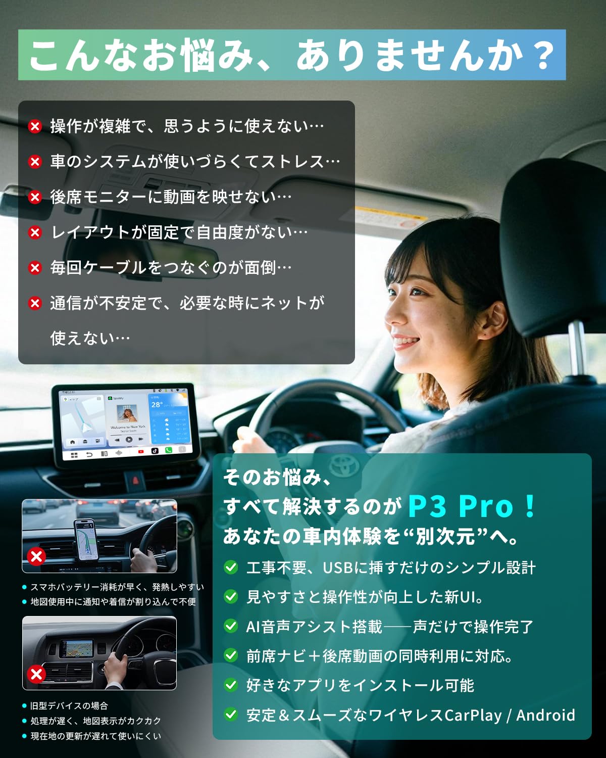 Amazon.co.jp: 【公式】Ottocast P3 Pro オットキャスト OttoAibox P3