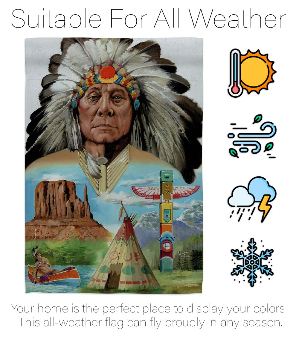 Breeze Decor Navajo Nation Americana Gartenflagge - Vertikale Flagge 33 X 47 Cm, Doppelseitig Bedruckt, Wetterfest, Made In USA