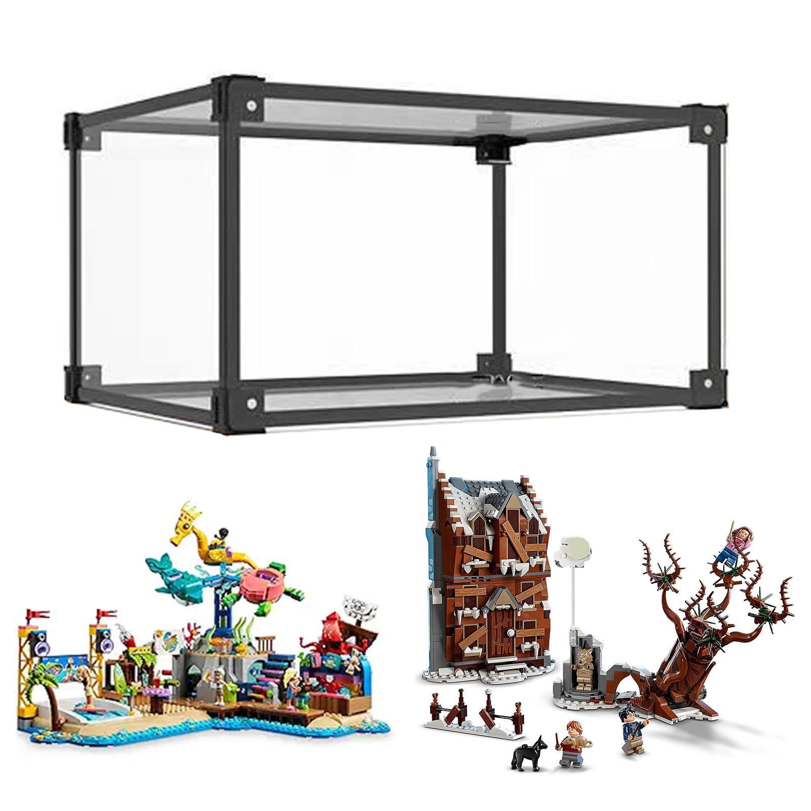 Vetrina Espositiva per Lego 76407 41737,45x40x30cm Grande Acrilico Scatola Teca Trasparente Antipolvere Protezione per Action Figure Modelli Collezione