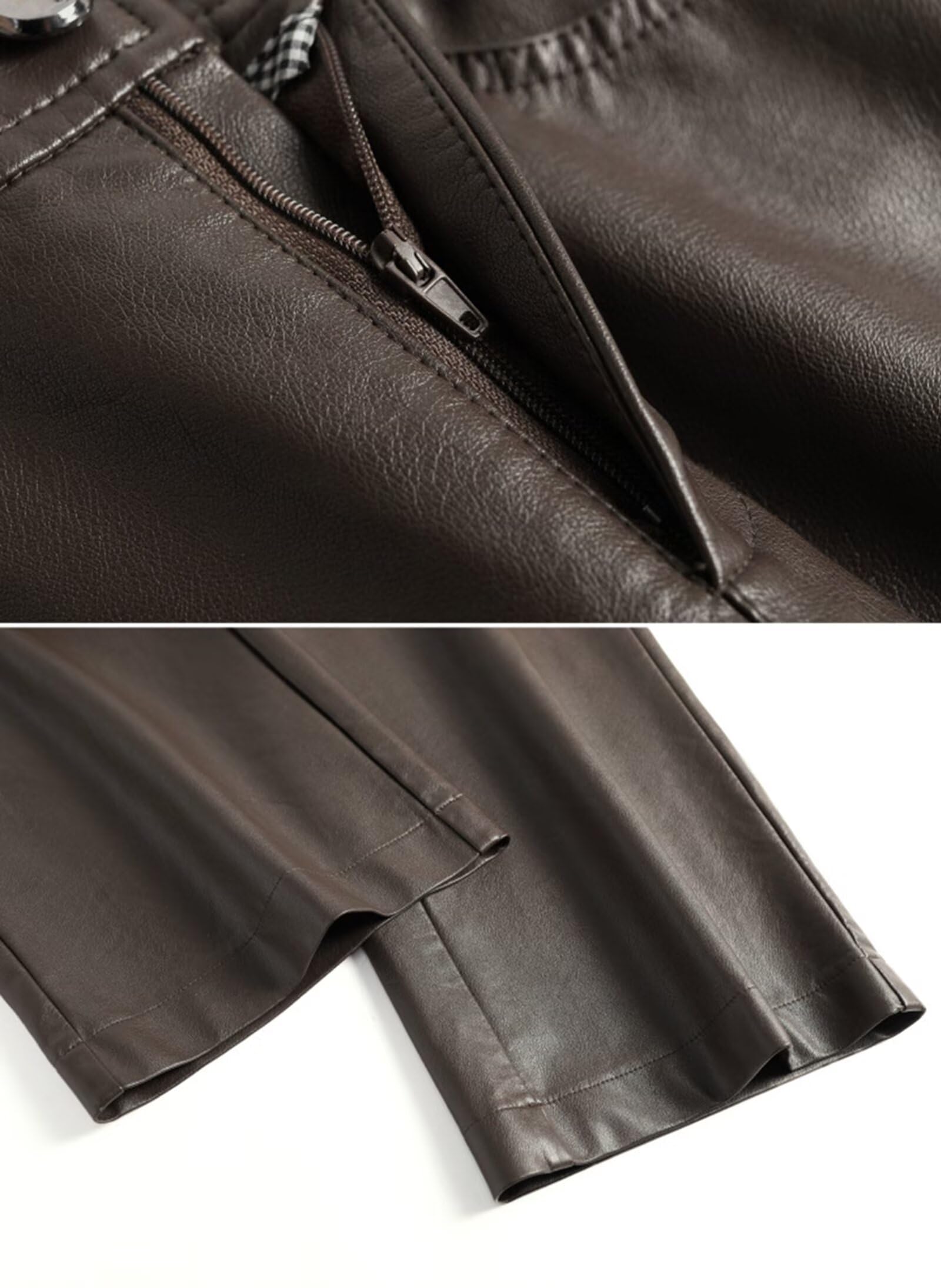 Pantalones de Cuero Mujer Pierna Ancha Cintura Alta Pantalón Elegante Mujer Moda