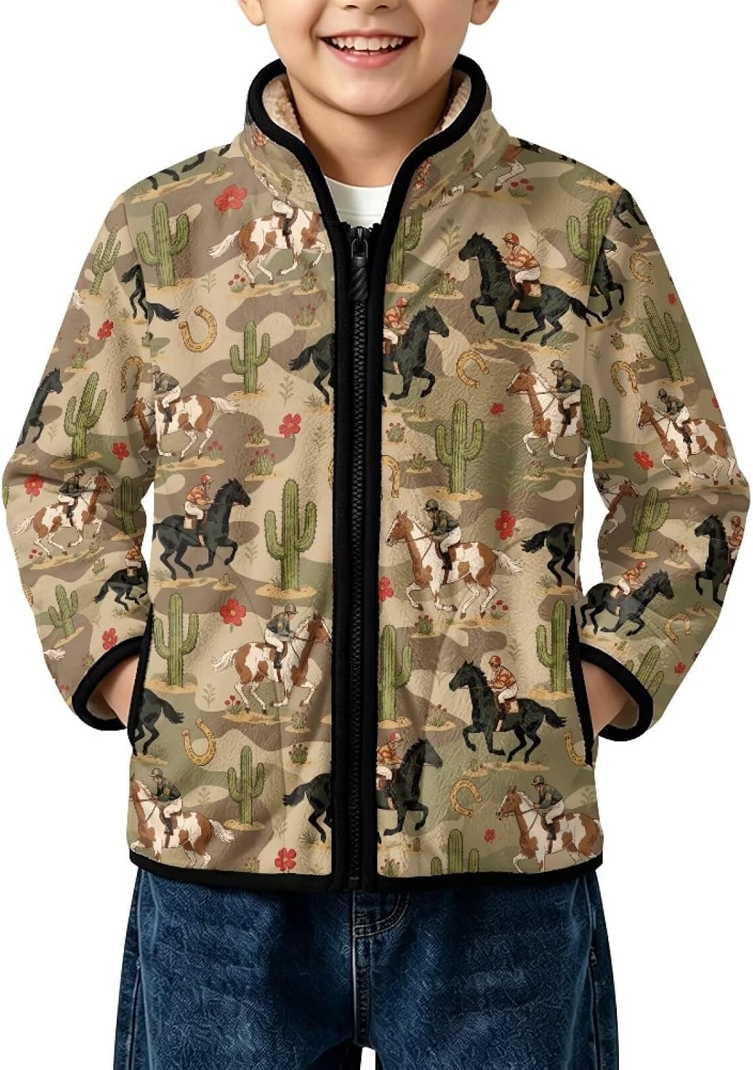 Uourmeti Boys Polar Fleece Jacket with Pockets Toddler Coat 2-10 Years