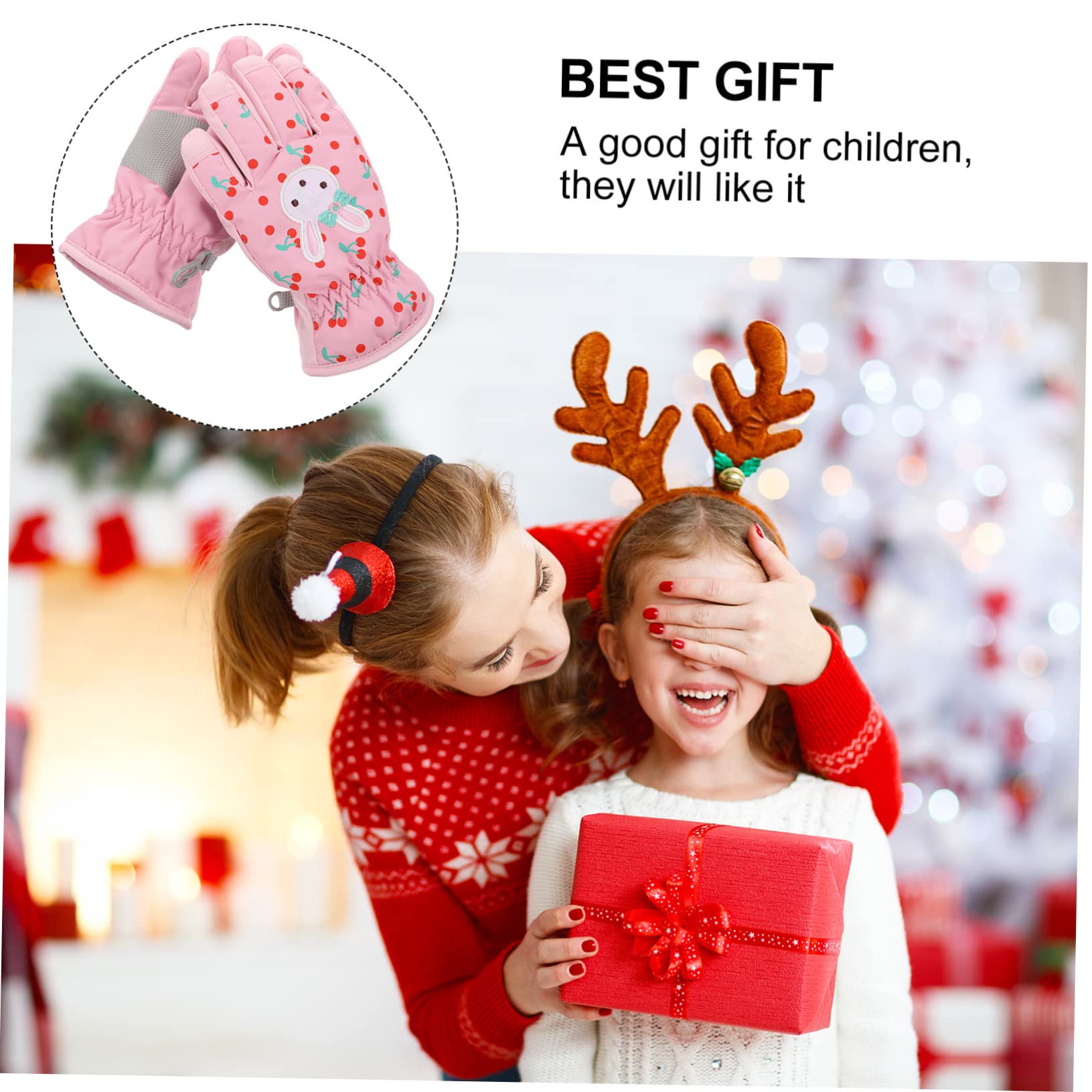 INOOMP 3paare Winterwarme Skihandschuhe Für Junge Mädchen Winddichte Und Wasserfeste Fäustlinge Mit Cartoon-Design Für Outdoor-aktivitäten Und Schlittenfahren