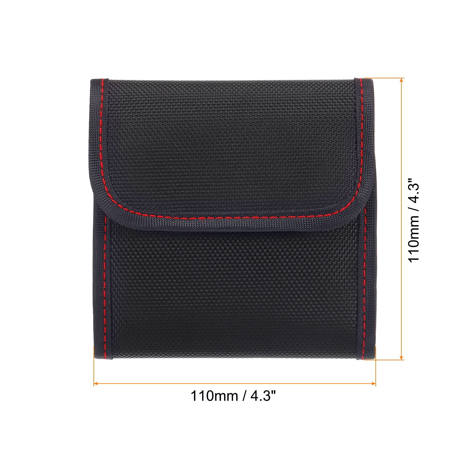 PATIKIL 2 Pcs Lens Filter Case, 3-Pocket Portable Photography Camera Bag Strap Pocket Drone for 25mm-82mm, Black/Red - Image 2