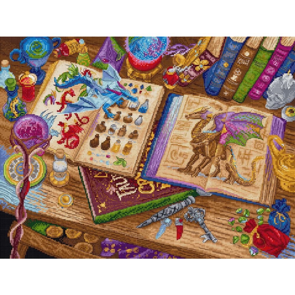 Letistitch counted cross stitch kit ""Dragon Studies"", 38x29cm